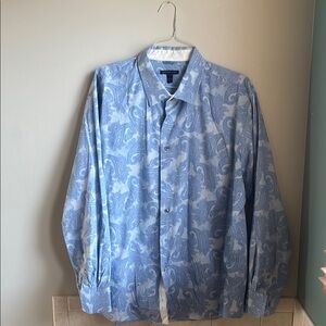 VanHeusen Light Blue Paisley Shirt men XXL
